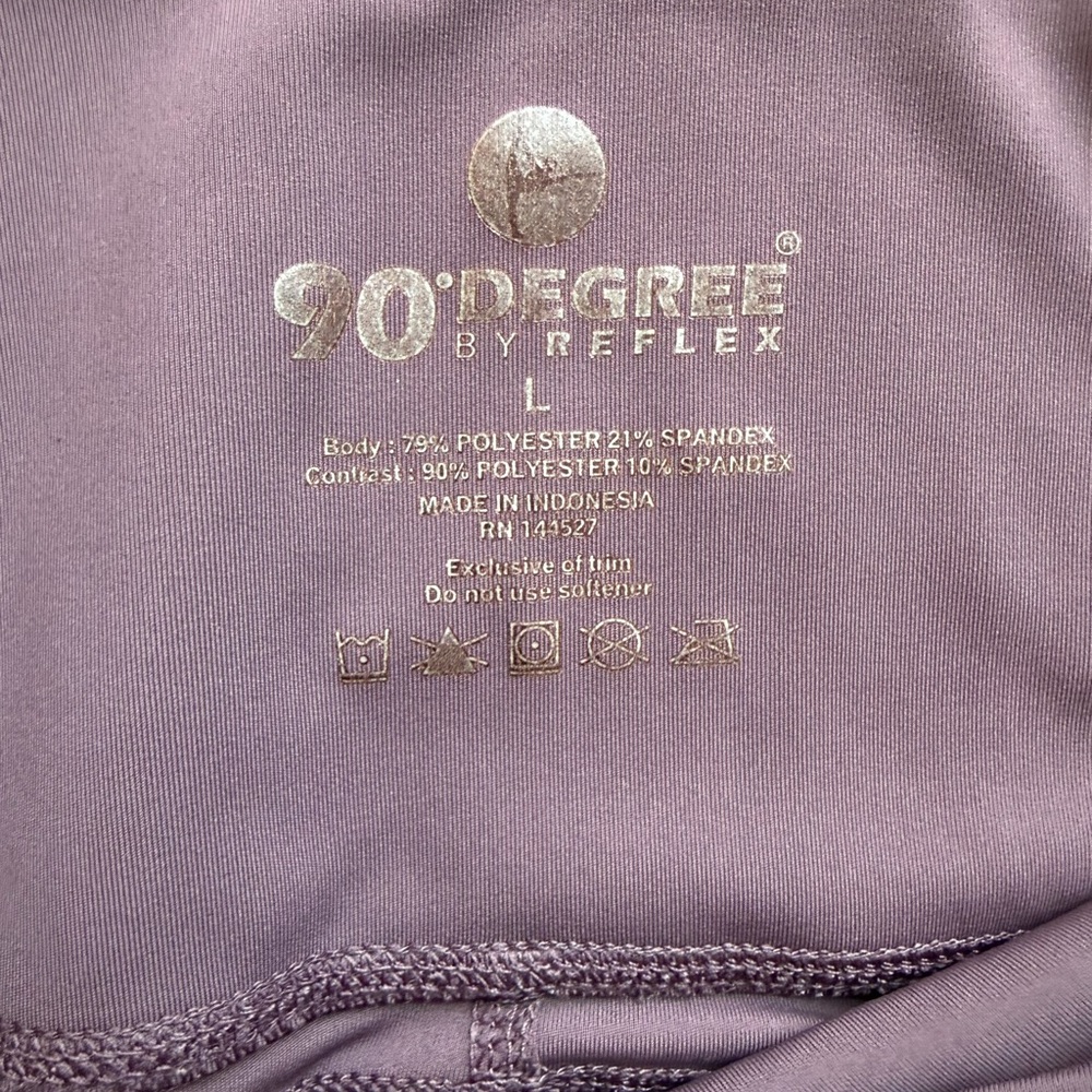 90 Degree By Reflex Purple Lavender Leggings sz Large - Picture 3 of 6